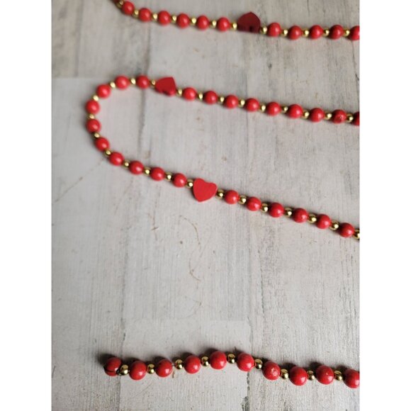 Vintage wooden Valentine garland unique heart home decor - Picture 3 of 9